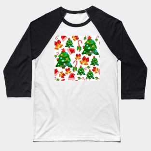 Merry Christmas and New Year pattern Baseball T-Shirt